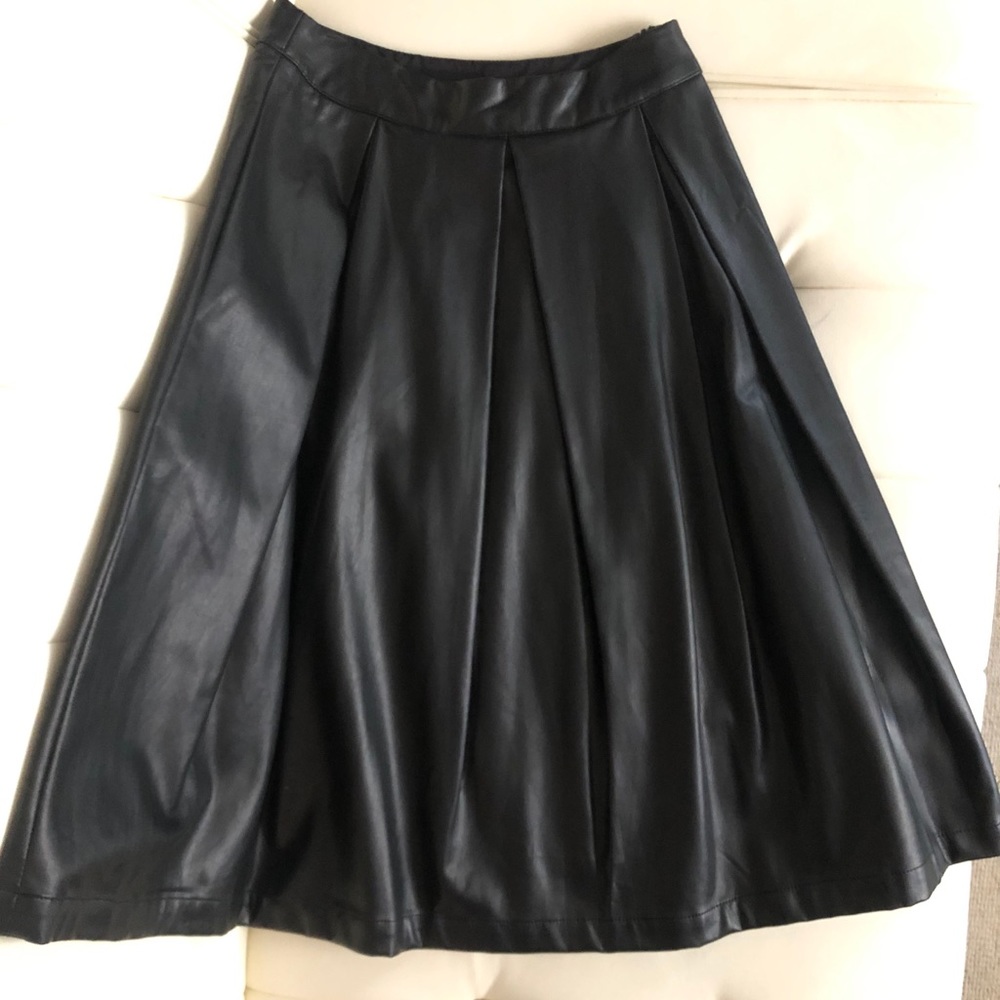 Vegan Leather Black Skirt